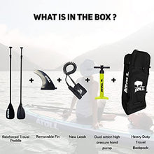 Load image into Gallery viewer, Atoll 11' Foot Inflatable Stand Up Paddle Board (6 Inches Thick, 32 inches Wide) ISUP, Bravo Hand Pump and 3 Piece Paddle, Travel Backpack and Accessories New Leash Included (Aqua Marine)
