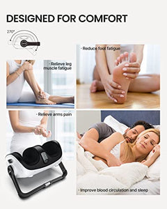Foot Massager Machine, RENPHO Shiatsu Foot and Calf Massager with Heat and Remote, Deep Kneading and Rolling Calf and Leg Massage with Handle, for Home and Office Use, Fits up to US Men Feet Size 14