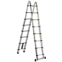 Load image into Gallery viewer, SHZOND 16.5 FT Aluminum Telescopic Extension Ladder 330 LBS Capacity A-Type Telescoping Ladder Multi Purpose Extension Ladder with Spring Loaded Locking (16.5 FT)
