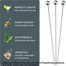 Load image into Gallery viewer, Cocktail Picks in Gift Box - Upgrade Stainless Steel Martini Olive Skewers Reusable Sandwich Sticks Appetizer Toothpicks Fruit Stick, Perfect for Party Home Bar - 4.3 Inches, 12PCS (Small Ball)
