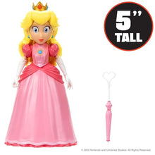 Load image into Gallery viewer, The Super Mario Bros. Movie - 5 Inch Action Figure Series 1 – Princess Peach Figure with Umbrella Accessory
