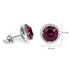 Load image into Gallery viewer, Swarovski Earrings, February Birthstone Amethyst Color Swarovski Stud Earrings for Women and Girls, Swarovski Crystal Earring Studs with Certificate and Warranty, Hypoallergenic Stud Earrings
