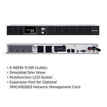 Load image into Gallery viewer, CyberPower OR500LCDRM1U Smart App LCD UPS, 500VA/300W, 6 Outlets, AVR, 1U Rackmount
