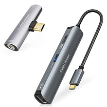 Load image into Gallery viewer, 5-in-1 USB C Hub Multiport Adapter, CableCreation USB C Hub 4K 60Hz Bundle with USB C to 3.5mm Headphone and Charger Adapter,
