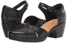 Load image into Gallery viewer, Clarks Emily Rae Pump, Black Leather, 7.5 Wide
