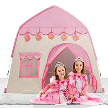 Load image into Gallery viewer, TTLOJ Kids Play Tent for Girls, 420D Thick Oxford Fabric, Princess Playhouse, Pink Castle, Children Fairy Tale Teepee Tent, Indoor Outdoor, Bonus Star Lights, Princess Crown &amp; Wand, Birthday
