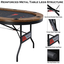 Load image into Gallery viewer, PEXMOR Foldable 10 Player Poker Table, Folding Blackjack Casino Card Game Table with Stainless Steel Cup Holders &amp; Padded Rails, Portable Texas Holdem Poker Table
