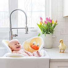 Load image into Gallery viewer, Blooming Bath Pond Pal - Baby Bath Seat - Crystal Minky Baby Bathtub, Fits Most Sinks - Newborn &amp; Baby Essentials - Baby Gifts - 34" - Duckling
