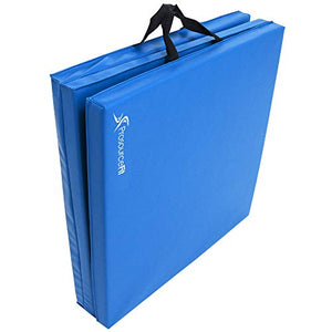 ProsourceFit Tri-Fold Folding Exercise Mat - Blue