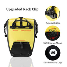 Load image into Gallery viewer, ROCKBROS Bike Pannier Waterproof 27L Large Capacity Bike Bag Rear Rack Bicycle Pannier Bag Waterproof for Grocery Touring Cycling (Yellow2)
