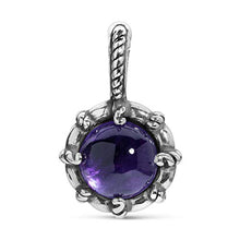 Load image into Gallery viewer, Carolyn Pollack Sterling Silver Round Shape Purple Amethyst Gemstone Pendant Enhancer
