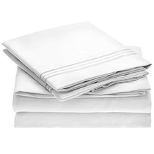 Load image into Gallery viewer, Ideal Linens Bed Sheet Set - 1800 Double Brushed Microfiber Bedding - 4 Piece (King, White)
