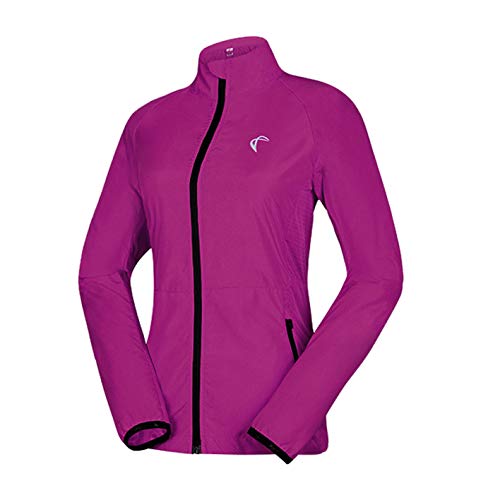 J.CARP Women's Packable Windbreaker Jacket, Super Lightweight and Visible, Outdoor Active Cycling Running Skin Coat, Purple L