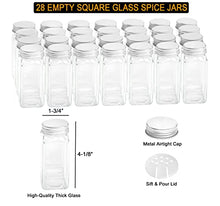 Load image into Gallery viewer, SpaceAid 4 Tier Spice Rack Organizer with 28 Spice Jars, 386 Spice Labels, Chalk Marker and Funnel Set for Cabinet, Countertop, Pantry, Cupboard or Door &amp; Wall Mount
