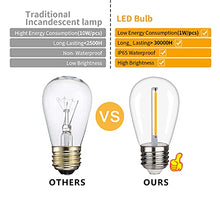 Load image into Gallery viewer, 15 Pack EMITTING Shatterproof &amp; Waterproof S14 Replacement LED Light Bulbs –1W S14 LED Bulbs, Warm White 2200K, Outdoor String Lights Vintage LED Filament Bulb, E26 Base Edison Plastic Bulb.

