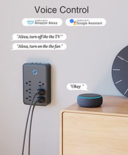 Load image into Gallery viewer, Smart Plug Outlet Extender, WiFi Surge Protector Work with Alexa Google Home, 3USB Ports and 6 Outlets, Wall Adapter Power Strip Plug Receptacles, 2.4G Wi-Fi Only, 15A/1800W
