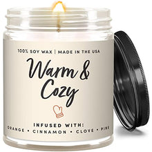 Load image into Gallery viewer, Christmas Candles, Warm and Cozy Candle, Christmas Candles Scented, Winter Candle, Holiday Candles, Christmas Tree Candle, Pine Candle, Candle Christmas, Cinnamon Candle, Holiday Scented Candles - 9oz
