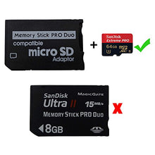 Load image into Gallery viewer, PSP Memory Stick Adapter, Funturbo Micro SD to Memory Stick PRO Duo MagicGate Card for Sony Playstation Portable, Camera, Handycam
