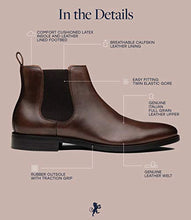 Load image into Gallery viewer, Dunross &amp; Sons Jayden Espresso Brown Chelsea Boots for Men, Ankle Boots – Men’s Leather Dress Boots w/Padded Footbed – Luxury Dark Brown Leather Boots for Men
