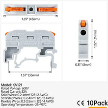 Load image into Gallery viewer, GKEEMARS DIN Rail Terminal Blocks, Universal Wiring Connector Lever Connectors for Electrical Wires KV-121 (10 Pcs)
