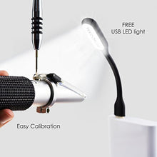 Load image into Gallery viewer, Refractometer for Grape Wine Making Dual-Scale - Automatic Temperature Compensation Alcohol 0-25% &amp; Brix 0-40% Hydrometer Specific Gravity
