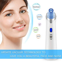 Load image into Gallery viewer, Blackhead Remover Pore Vacuum - USB Rechargeable Facial Acne Cleaner Comedone Suction Treatment LED Display with 4 Replaceable Suction Head (Blue)
