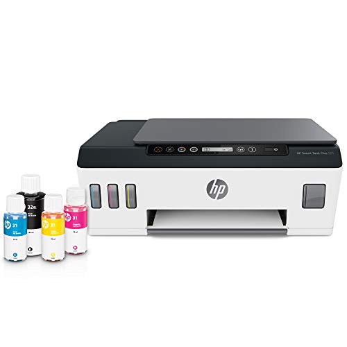 HP Smart Tank Plus 551 Wireless All-in-One Ink Tank Printer, up to 2 Years of Ink in Bottles, Mobile Remote Print, Scan, Copy, Works with Alexa (6HF11A)