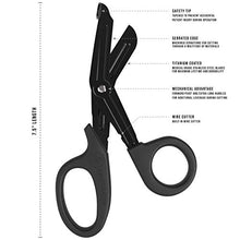 Load image into Gallery viewer, 7.5&quot; EMT Trauma Shears (Various Colors) - Heavy Duty Bandage Scissors, Military-Grade for Doctors, Nurse, Paramedic First Responder and First Aid Emergency Trauma Kits (Black Shears)

