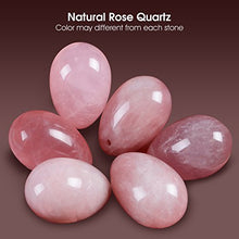 Load image into Gallery viewer, MIMOSA Yoni Eggs of Upgraded Size, GIA Certified and Drilled Rose Quartz[3 Pack]with Instructions, and Massage Tool
