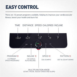 Folding Treadmill Electric Motorized Running Machine 20'' Wide Tread Belt w/Incline LCD Display and Cup Holder Easy Assembly