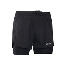 Load image into Gallery viewer, Lixada Men&#39;s 2-in-1 Running Shorts Quick Drying Breathable Active Training Exercise Jogging Cycling Shorts Blue

