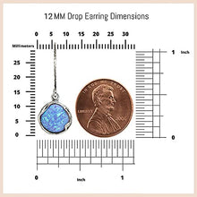 Load image into Gallery viewer, 925 Sterling Silver Blue Opal Dangle Earrings For Women; Vintage Style Blue Opal October Birthstone Jewelry for Women; Dangling Light Blue Stone Earrings
