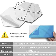 Load image into Gallery viewer, AULIGET 72 Piece Hexagon Tile Peel and Stick Backsplash, White Marble Look Kitchen Backsplash Peel and Stick PVC Tiles (Polished)
