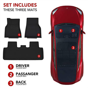Basenor Tesla Model Y Mud Flaps and Tesla Model Y Floor Mats