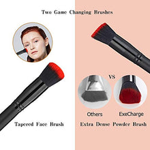 Load image into Gallery viewer, Makeup Brushes Set ExeCharge 10pcs Professional Makeup Brush Kit Kabuki Foundation Blending Blush Powder Brush Makeup Brush Kit Beauty Cosmetic Tools Storage Brush Holder Case Kit -Red+Black
