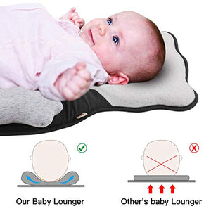 OTTOLIVES Portable Baby Bed Head Support Pillow Newborn Lounger Babies Bed Mattress Nest for Baby Sleep Positioning Removable Easy Cleaning Sleeping Lounger