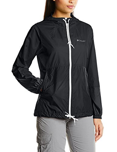 Columbia Women's Flash Forward Windbreaker, Water & Stain Resistant, Black, Large