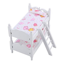 Load image into Gallery viewer, HelloCreate Doll Bunk Bed, House Mini Furniture Children Bedroom Model Bunk Bed Toys(Pink gloves)
