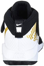 Load image into Gallery viewer, Nike Unisex-Kid's Team Hustle D 9 Pre School Basketball Shoe, Black/Metallic Gold-White, 3Y Regular US Little Kid
