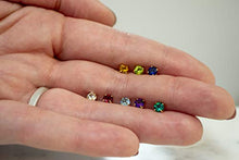 Load image into Gallery viewer, Solid 14K White Gold Round Genuine Amethyst Stud Earrings (4mm)
