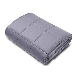 GSLE Weighted Blanket (Grey, 48"x72" Twin Size 12 lbs), Hypoallergenic Cozy Heavy Blanket - Say Goodbye to Restlessness, Usher in a Era of Peace and Fresh Sleep