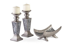 Load image into Gallery viewer, Creative Scents Schonwerk Centerpiece Bowl- Crackled Mosaic Design- Functional Table Decorations- Centerpieces for Dining/Living Room - Best Wedding/Birthday (Silver)
