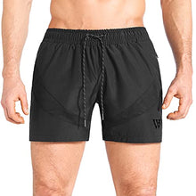 Load image into Gallery viewer, ZENWILL Mens 5&quot; Lightweight V-Mesh Gym Workout Running Shorts with Zip Pockets (Small, Black)
