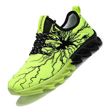 Load image into Gallery viewer, MEINIANGUAN Kids Shoes Non Slip Youth Tennis Shoes Lightweight Lace-up Athletic Sports Running Walking Gym Shoes for Boys Girls Green 5 Big Kid
