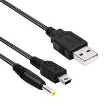 Load image into Gallery viewer, FunTurbo PSP Charger Cable, Playstation Portable Charger PSP Power Cord for Charging Sony PSP 1000 2000 3000 USB Data Cable &amp; Charging Cord 2-in-1 (2 Pack)
