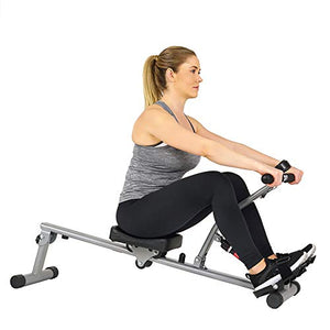 Sunny Health & Fitness SF-RW1205 Rowing Machine Rower w/ 12 Level Adjustable Resistance, Digital Monitor and 220 LB Max Weight