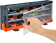 Load image into Gallery viewer, Hot Wheels Interactive Display Case with 8 1:64 Scale Hot Wheels Cars, Storage for 12 Toy Cars, Connects to Hot Wheels Track, Gift for Collectors &amp; Kids 4 Years &amp; Older
