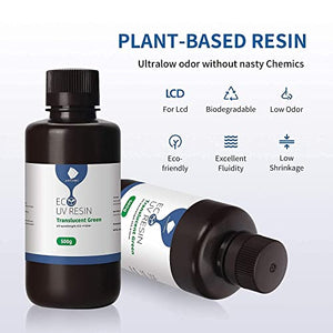ANYCUBIC Wash and Cure Station 2.0 and ANYCUBIC 3D Printer Resin Plant-Based Resin, Translucent Green (0.5kg)