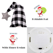 Load image into Gallery viewer, EDLDECCO Christmas Gnome with Light Timer 12 Inches Set of 2 Plaid Buffalo Check Nisse Figurine Plush Swedish Nordic Tomte Scandinavian Elf X'Mas Holiday Party Home Decor Ornaments (Red &amp; Black)
