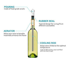 Load image into Gallery viewer, Wine Chiller, 3-in-1 Stainless Steel Wine Bottle Cooler Stick - Rapid Iceless Wine Chilling Rod with Aerator and Pourer - Perfect Wine Accessories Gift
